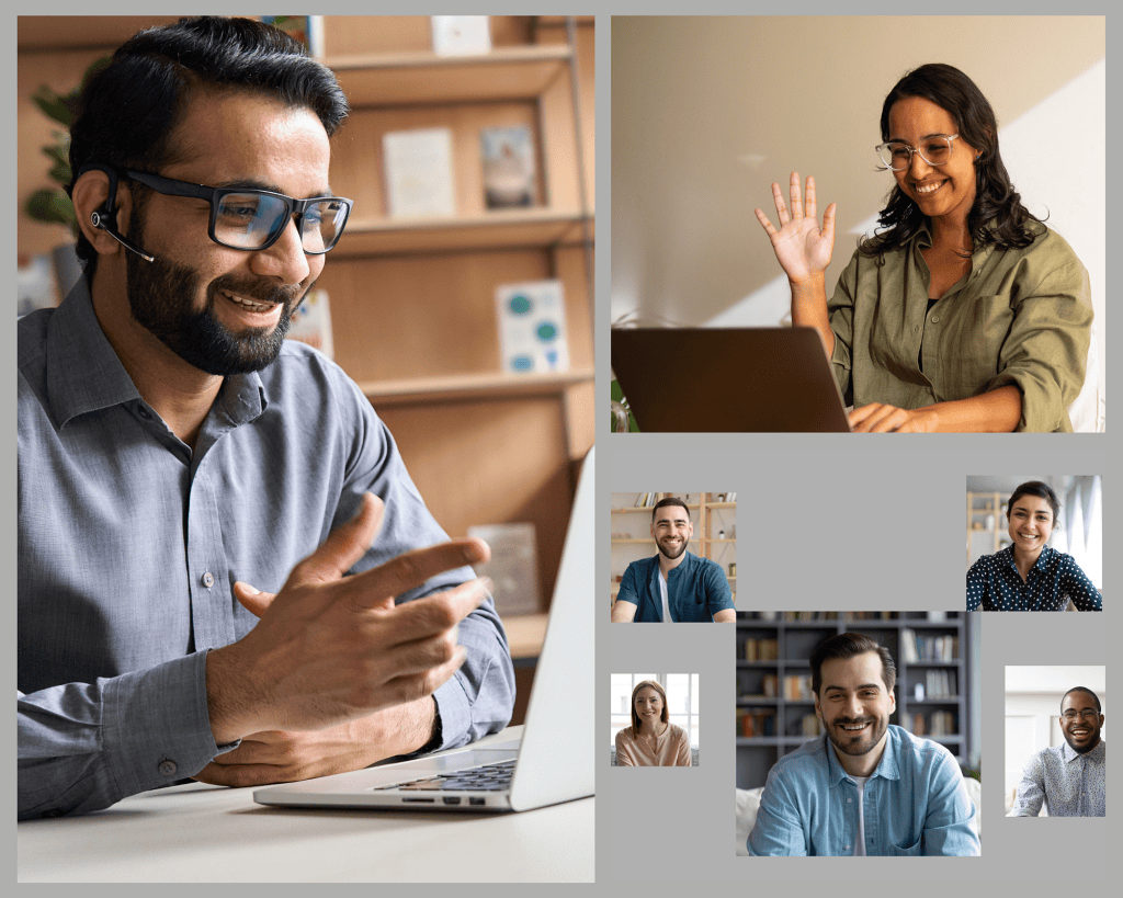 Image of group meeting online